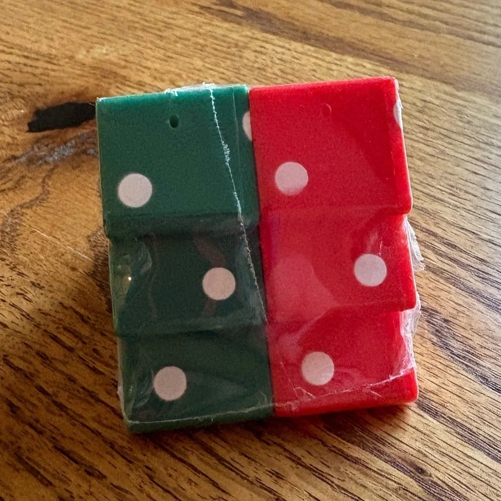 NIP Vintage Hallmark Red and Green polkadot Salt and Pepper shakers.